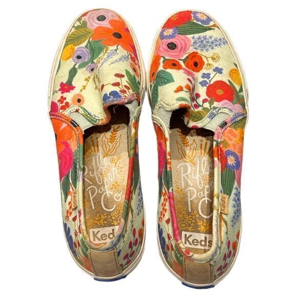 Keds x‎ Rifle Paper Co Garden Party Slip On Floral Sneakers Size 7.5 - Picture 1 of 6